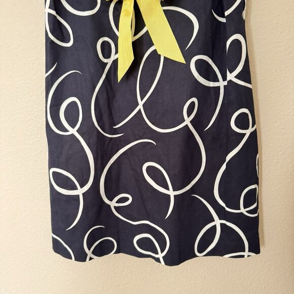 Jessica Howard Navy And White Dress Size 6 Yellow Bow At Waist Zip Closure - Picture 3 of 11
